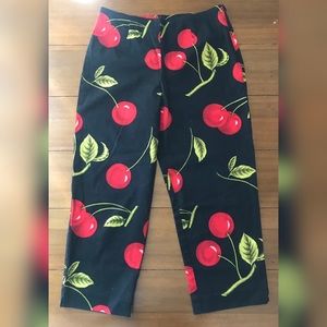 Cherry pants high waist Capri